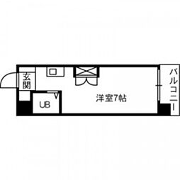 シャルム石井 3階ワンルームの間取り