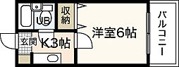 広島電鉄6系統 舟入川口町駅 徒歩9分の賃貸マンション 4階1Kの間取り