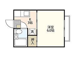 メゾン南座サイド 2階1Kの間取り