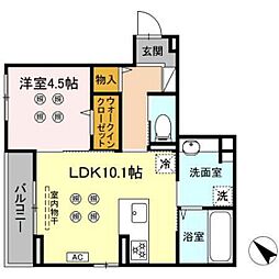 ＳＨＩＮＹＡ ＢＬＤＧ.V 1階1LDKの間取り
