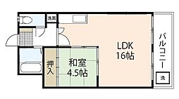 豊国ビル 4階1LDKの間取り