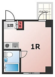 アスプロパラティ5 2階ワンルームの間取り