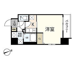 ウェンディ幟町アネクス 4階1Kの間取り