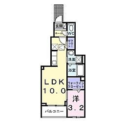 Ｌ’ｈｉｖｅｒ 1階1LDKの間取り