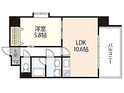MARIO TERRACE　平野町 3階1LDKの間取り