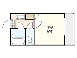 バリュージュ船越 1階1Kの間取り
