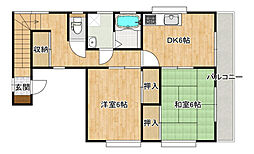 高橋コーポ 2DKの間取図画像