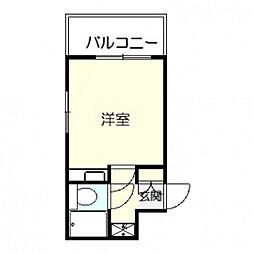 ダイアパレス比治山公園 6階ワンルームの間取り
