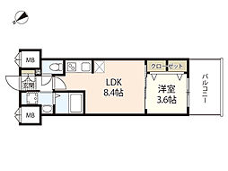 Ｓ−ＲＥＳＩＤＥＮＣＥ空港通りａｗｅｓｏｍｅ 4階1LDKの間取り