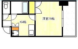アベニュー牛田新町 4階1Kの間取り