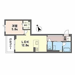 Ｏｌｉｖｅｃｏｕｒｔ（オリーブコート） 3階1LDKの間取り