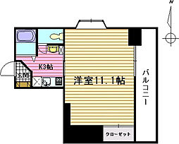 大手町森野ビル 10階1Kの間取り