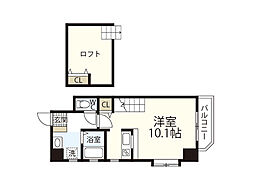 ARVADA B.L.D. 2階1Kの間取り