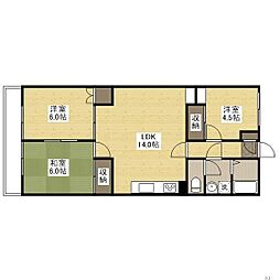 第2イギリス館 3LDKの間取図画像