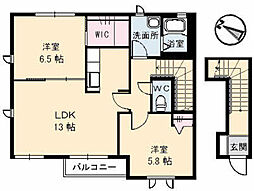 T・Kコート 2LDKの間取図画像