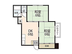 木原マンション 3階2LDKの間取り