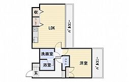 ダイアパレス国泰寺弐番館 7階1LDKの間取り