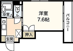 パルコーポ新宮 2階1Kの間取り