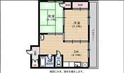 三上ビル 4階2DKの間取り