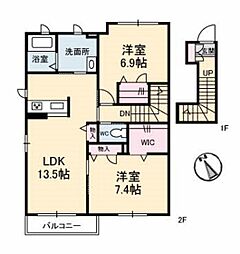 ＣＡＳＡ　Ｍ 2階2LDKの間取り