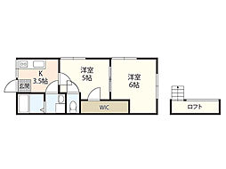 ポートガス・D・エース 1階2Kの間取り