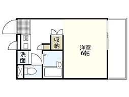 レオパレスアゼリア 1Kの間取図画像