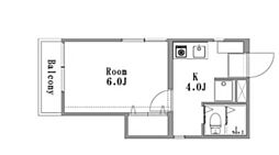 山根ビル柳が丘 3階1Kの間取り