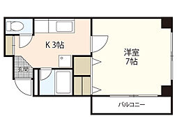 アペックスビル 4階1Kの間取り