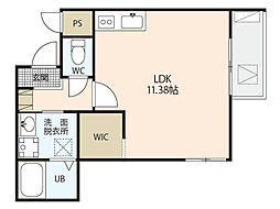 Ｅｓｐｅｒａｎｚａ青崎 3階1Kの間取り