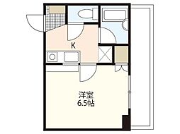 スカイNフルタ 9階1Kの間取り