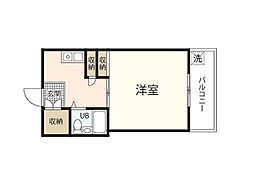 ウィンディア舟入 1Kの間取図画像