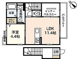 Ｍハイム南蟹屋 2階1SLDKの間取り