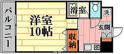 メゾンオートー 4階1DKの間取り