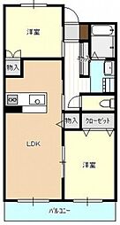第一西本ビル 2LDKの間取図画像