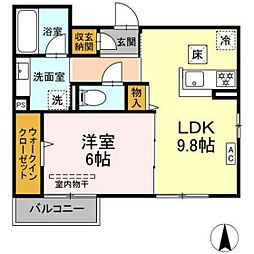 Ｄ−ｒｏｏｍコサコ 1階1LDKの間取り