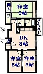 金谷ビル 3DKの間取図画像
