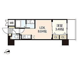 S-RESIDENCE観音公園aloria 1LDKの間取図画像