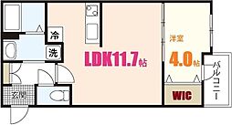 ル・シエル・ブルー 1LDKの間取図画像