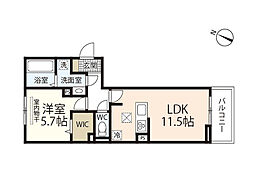 エスポワール天神 1LDKの間取図画像