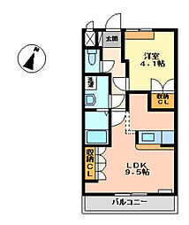 アマレーナ 1LDKの間取図画像