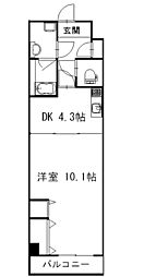 グラシア幟町 1DKの間取図画像