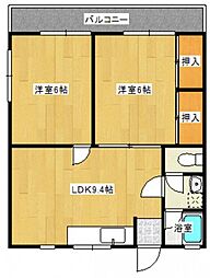 葵アパート 2LDKの間取図画像