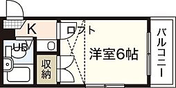 レオパレスサクラサク 1Kの間取図画像