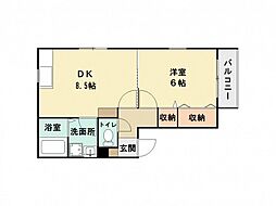 グランビュー宮内 1LDKの間取図画像
