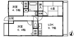 ノネット東野 3DKの間取図画像