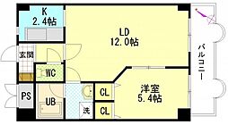 セントラルリバー祇園 1LDKの間取図画像