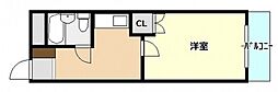 Michiroom長束 1Kの間取図画像