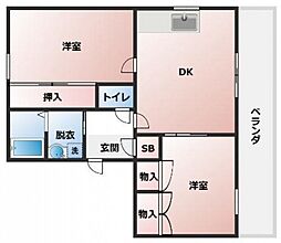 サンコート長束 2LDKの間取図画像