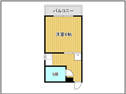 YMシャトウー 1Kの間取図画像