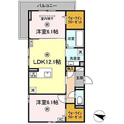 パークコート東雲 2LDKの間取図画像